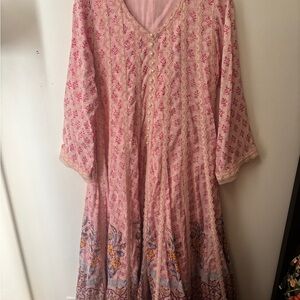 Elegant Pink Floral Women's Dress